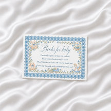 Vintage Blue Lace Boy Baby Shower Books for Baby
