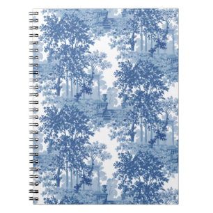 Vintage Blue Landscape Toile w/Urns and Columns  Notebook
