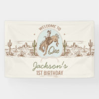 Vintage Blue Little Buckaroo Western 1st Birthday 