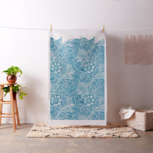 Vintage Blue Marigold Ornament Illustration Fabric