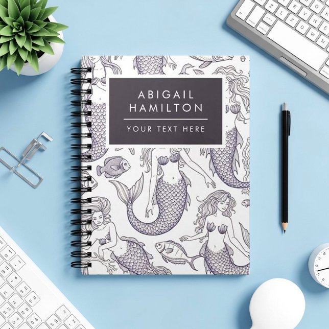 Vintage Blue Mermaid & Sea Life Pattern Notebook (Creator Uploaded)