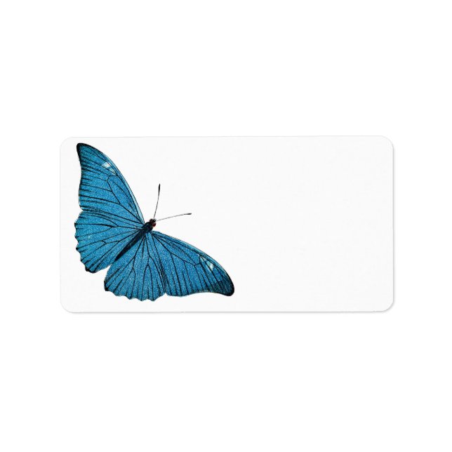 Vintage Blue Morpho Butterfly Customised Template Label (Front)