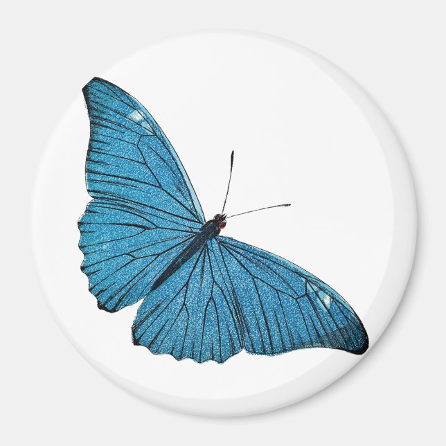 Vintage Blue Morpho Butterfly Customised Template Magnet (Front)