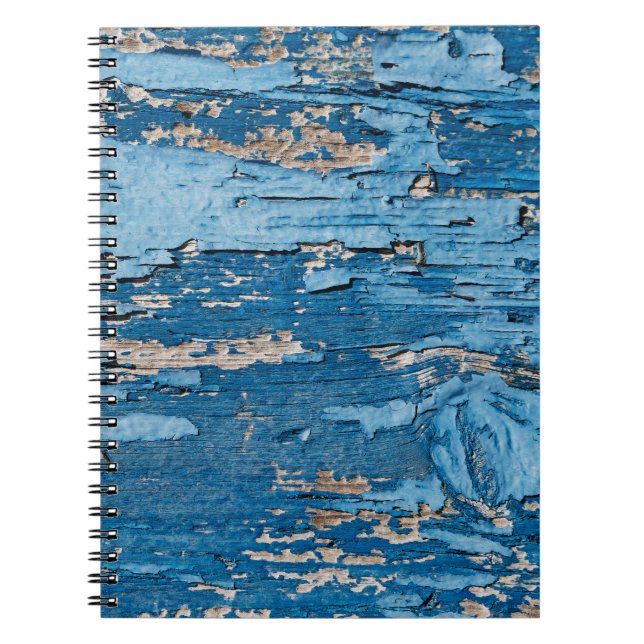 Vintage Blue: Old Wooden Texture Notebook (Front)