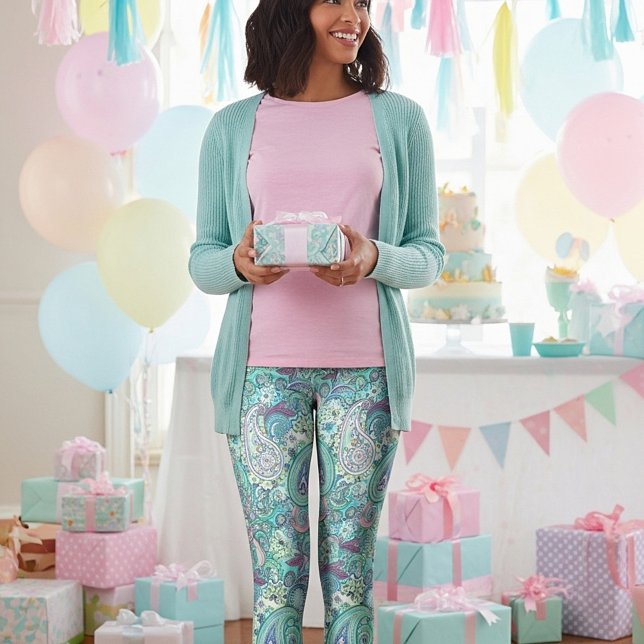 Vintage blue paisley Leggings (Creator Uploaded)