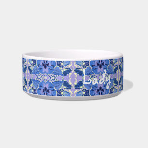 Vintage Blue Pansy Personalised  Bowl