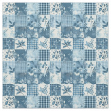Vintage Blue Patchwork Quilt Cottagecore Farmhouse