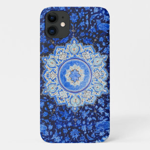 Vintage Blue Pattern With Floral Mandala iPhone 11 Case