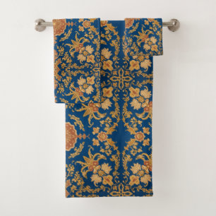 Vintage blue Persian Oriental Turkish Pattern  Bath Towel Set