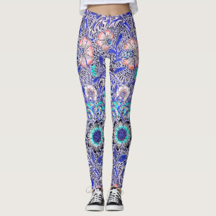 Vintage Blue pink William Morris's Corncockle Leggings