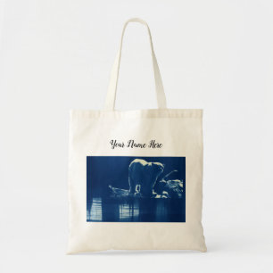 Vintage Blue Polar Bear Photography Tote Bag