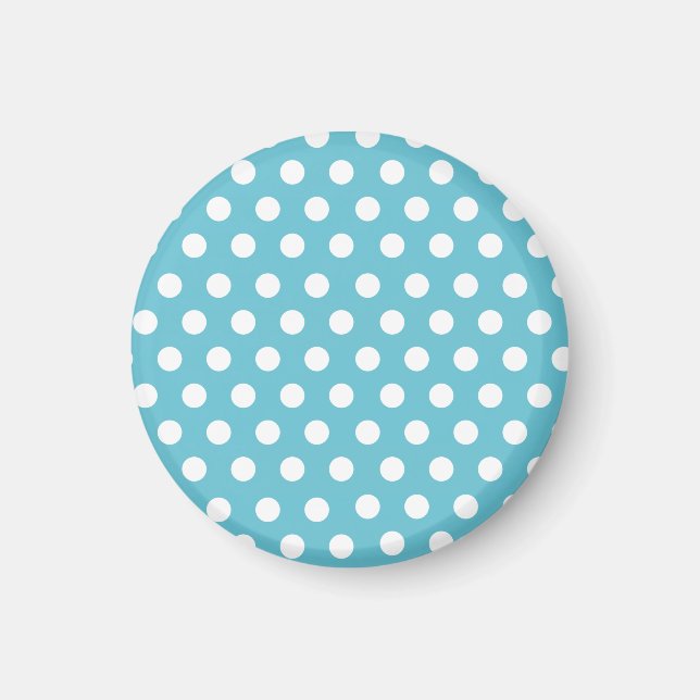 Vintage Blue Polka Dot Magnet (Front)