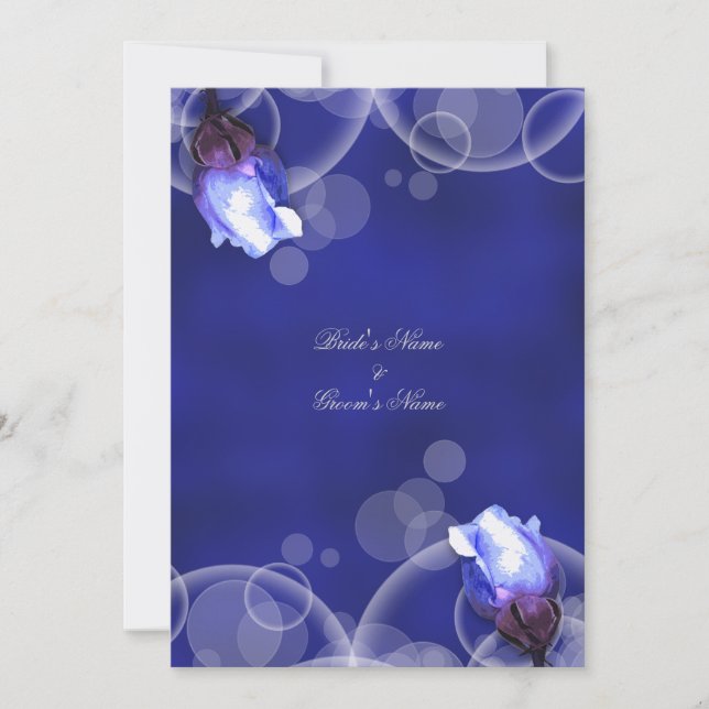 vintage blue rose antique fantasy wedding invitation (Front)