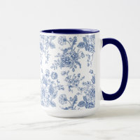 Vintage Blue Rose Floral Pattern
