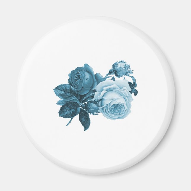 vintage blue rose gift magnet (Front)