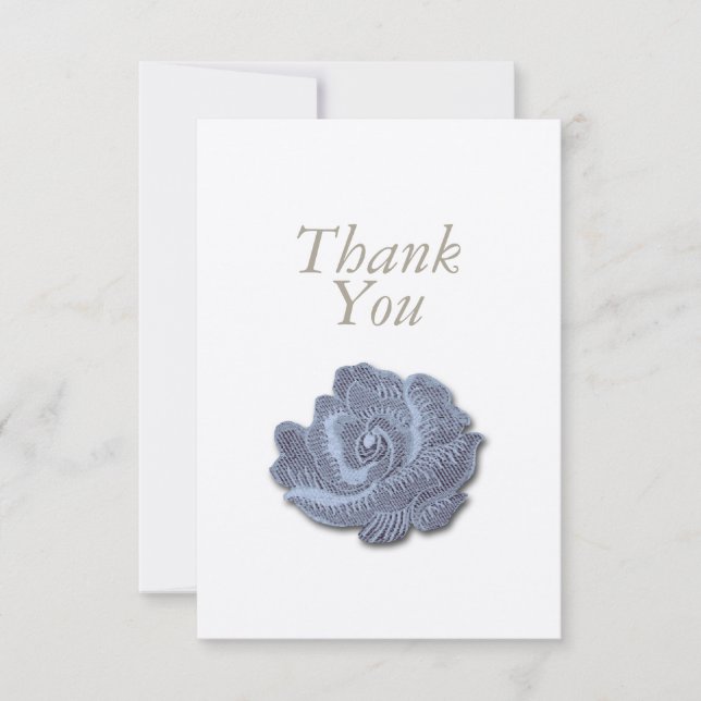 Vintage Blue Rose Sympathy Thank You Card (Front)
