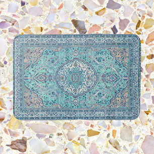Vintage Blue Rug Pattern Bath Mat