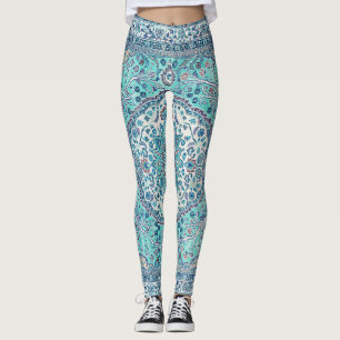 Vintage Blue Rug Pattern Leggings