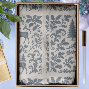 Vintage Blue Rustic Deer Tissue Paper
