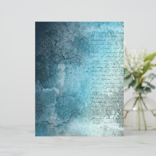 Vintage blue script and texture