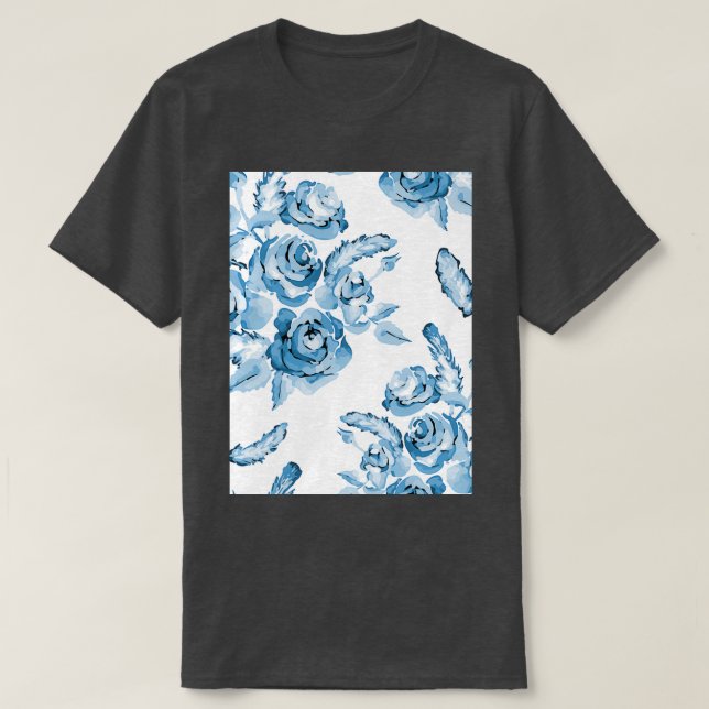Vintage blue seamless pattern T-Shirt (Design Front)