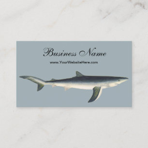 Vintage Blue Shark, Aquatic Ocean Marine Life Business Card