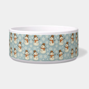 Vintage blue snowman and snowflakes Christmas