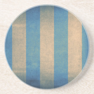 Vintage blue striped deck chair cover coaster