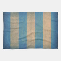 Vintage blue striped deck chair cover