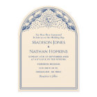 Vintage Blue Sun Moon Tarot Arch Wedding Invite