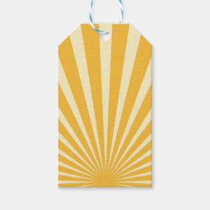 Vintage blue sunburst posters gift tags