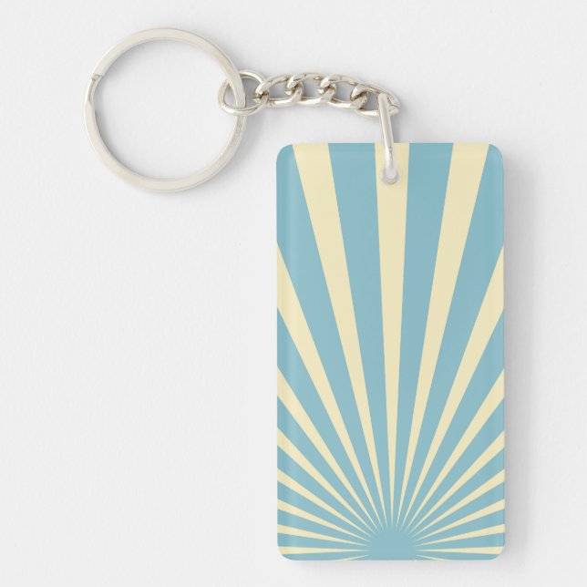 Vintage blue sunburst posters key ring (Front)