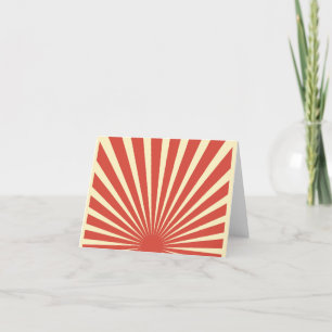 Vintage blue sunburst posters Thank You Card