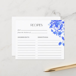 Vintage Blue Toile Floral Bridal Shower Recipes