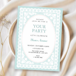 Vintage blue Toile Invitation