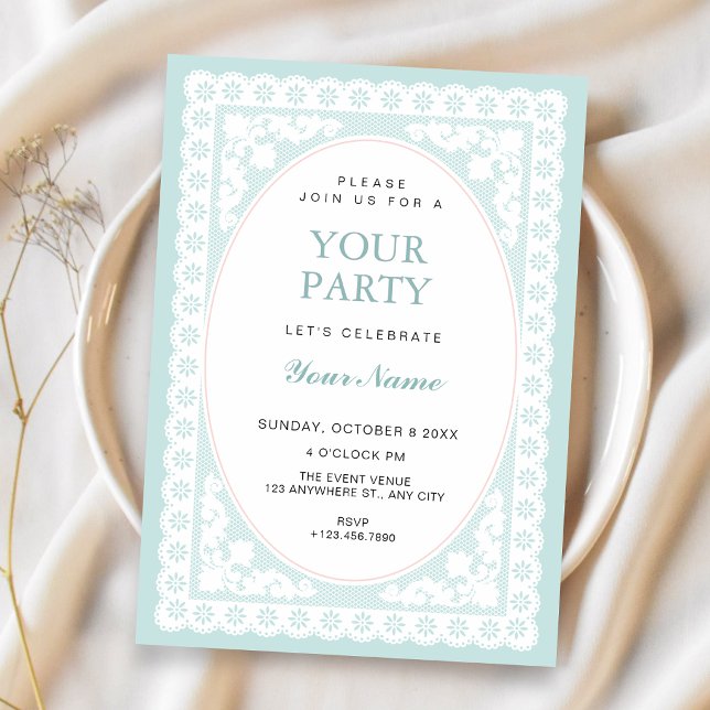 Vintage blue Toile  Invitation (Creator Uploaded)