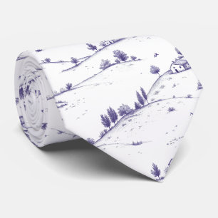 Vintage Blue Toile Landscape Tie