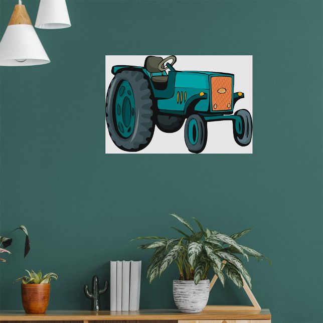 Vintage Blue Tractor Farm Life Poster (Creator Uploaded)