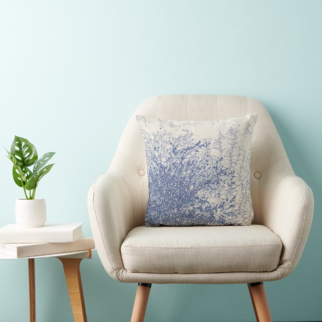 Vintage Blue Tree Cushion (Chair)