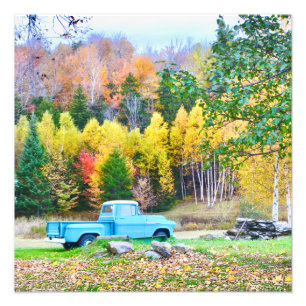 Vintage Blue Truck  Photo Enlargement