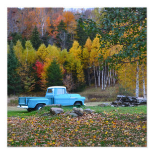 Vintage Blue Truck Photo Enlargement
