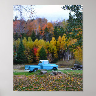 Vintage Blue Truck Poster