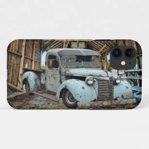 Vintage Blue Truck Rustic Barn iPhone 11 Case