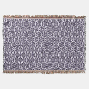 Vintage Blue Turkish Rosette Geometric Graphic Throw Blanket
