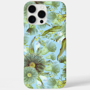 Vintage Blue Wattle and Eucalyptus iPhone 16 Pro Max Case