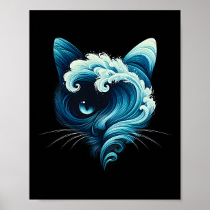 Vintage Blue Wave Of Cat Ladies Blue Cats Wave For Poster