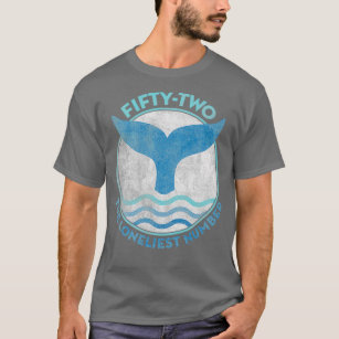 Vintage Blue Wave with Fin and 52 Lonely Whale Des T-Shirt
