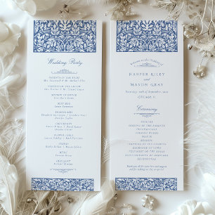 Vintage Blue Wedding Ceremony Program
