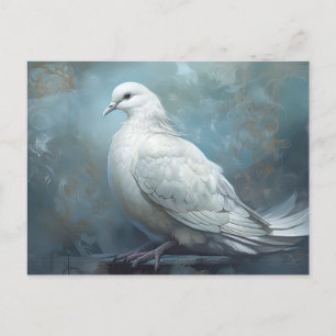 Vintage Blue Wedding Dove Postcard