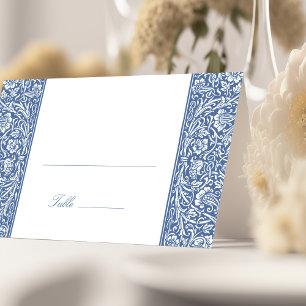 Vintage Blue Wedding Name Card Template